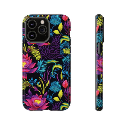 Neon Pink Flowers Tough Case
