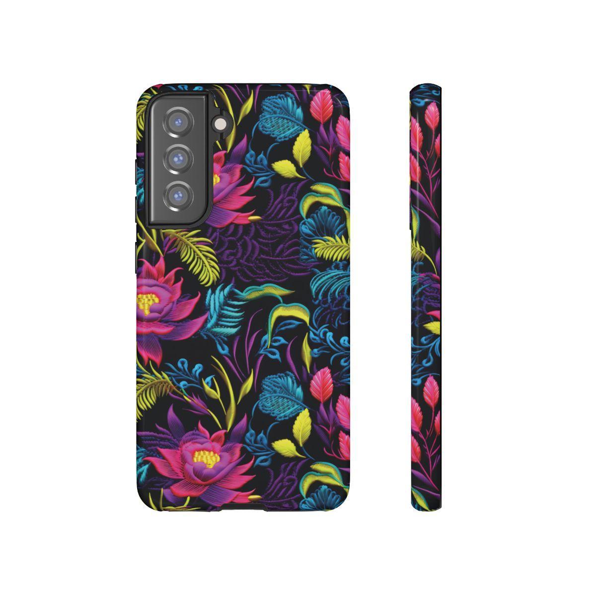 Neon Pink Flowers Tough Case