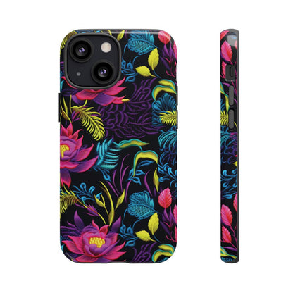 Neon Pink Flowers Tough Case