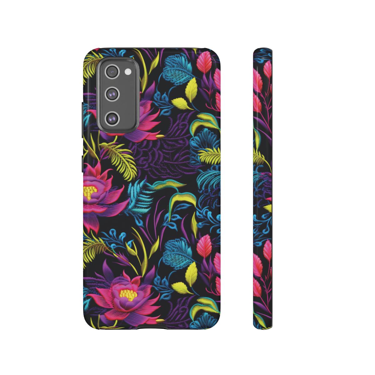 Neon Pink Flowers Tough Case