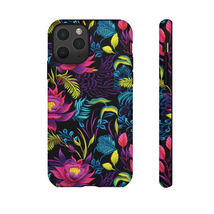 Neon Pink Flowers Tough Case