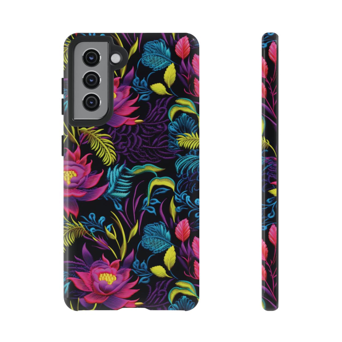 Neon Pink Flowers Tough Case