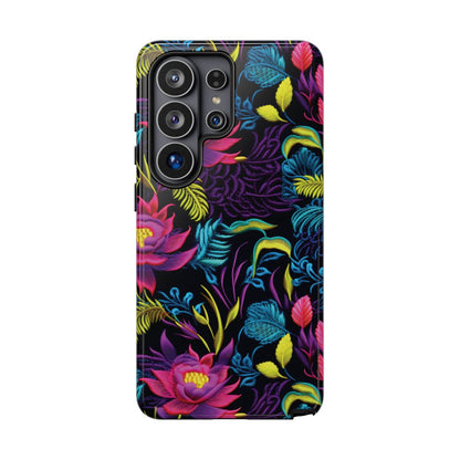 Neon Pink Flowers Tough Case