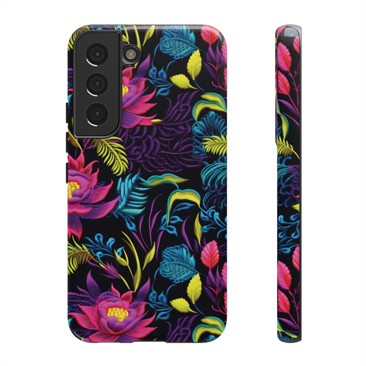 Neon Pink Flowers Tough Case