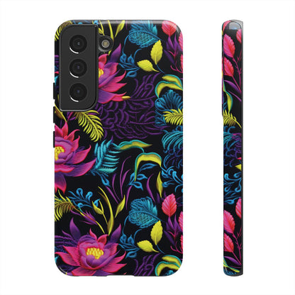 Neon Pink Flowers Tough Case