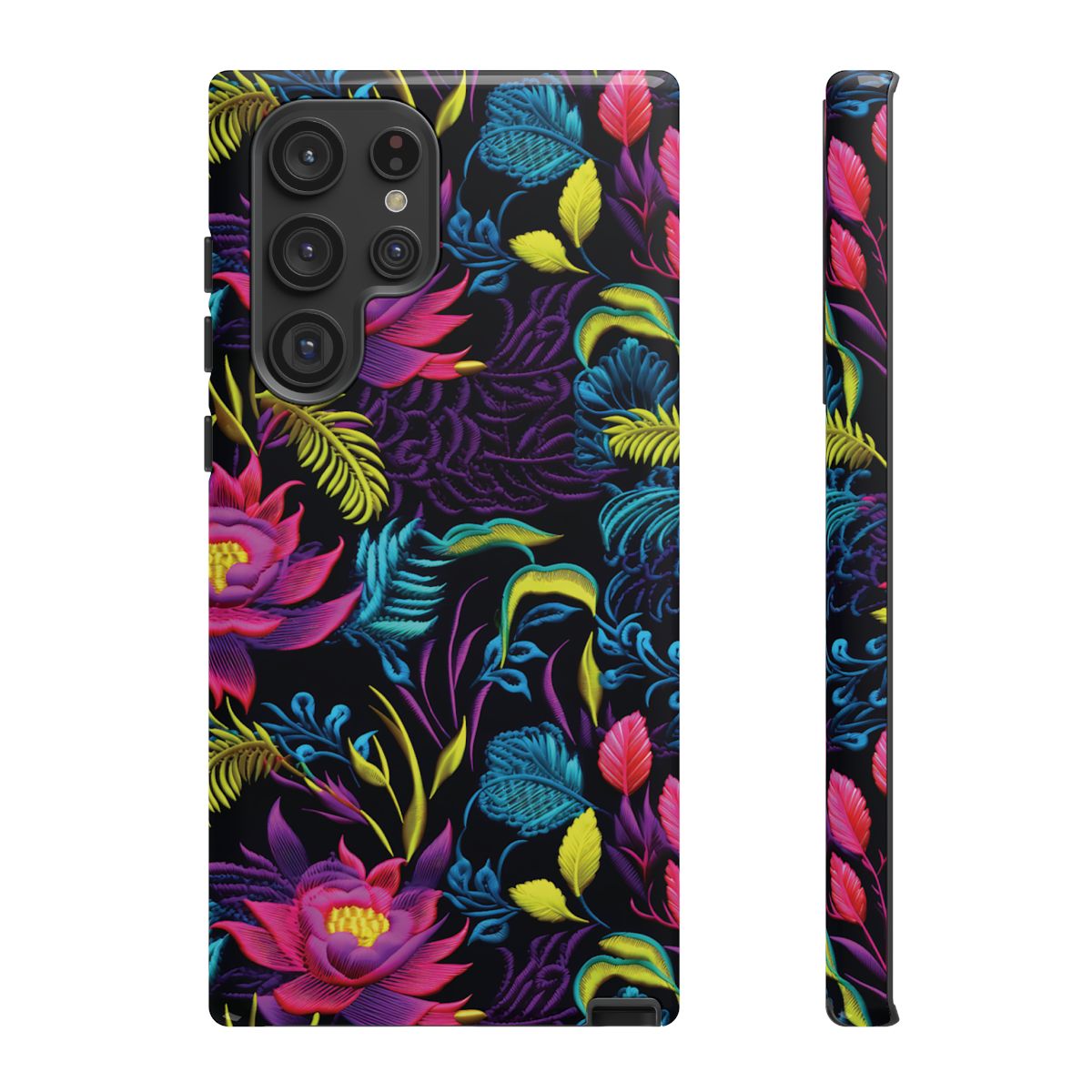 Neon Pink Flowers Tough Case