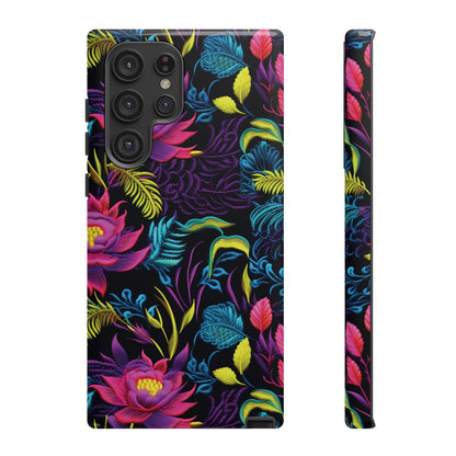 Neon Pink Flowers Tough Case