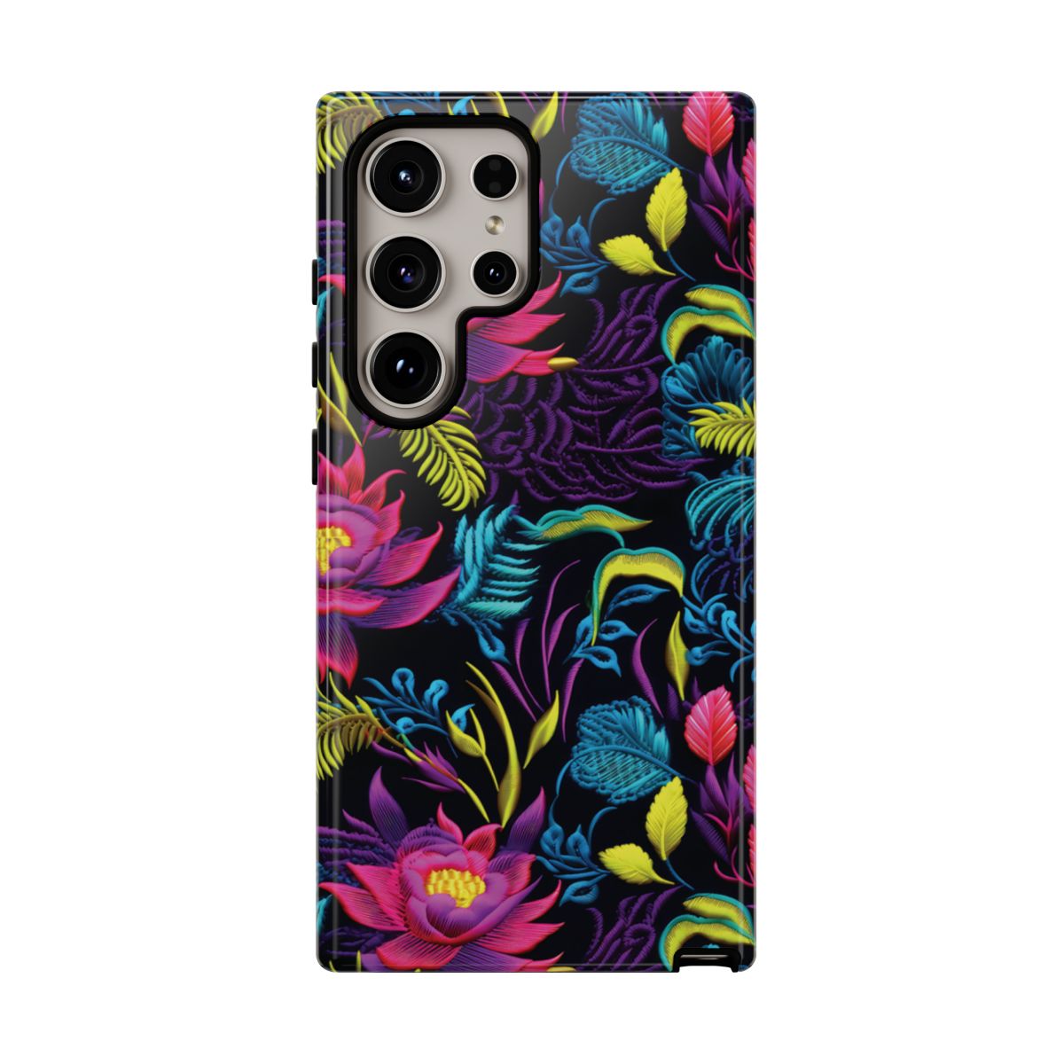 Neon Pink Flowers Tough Case