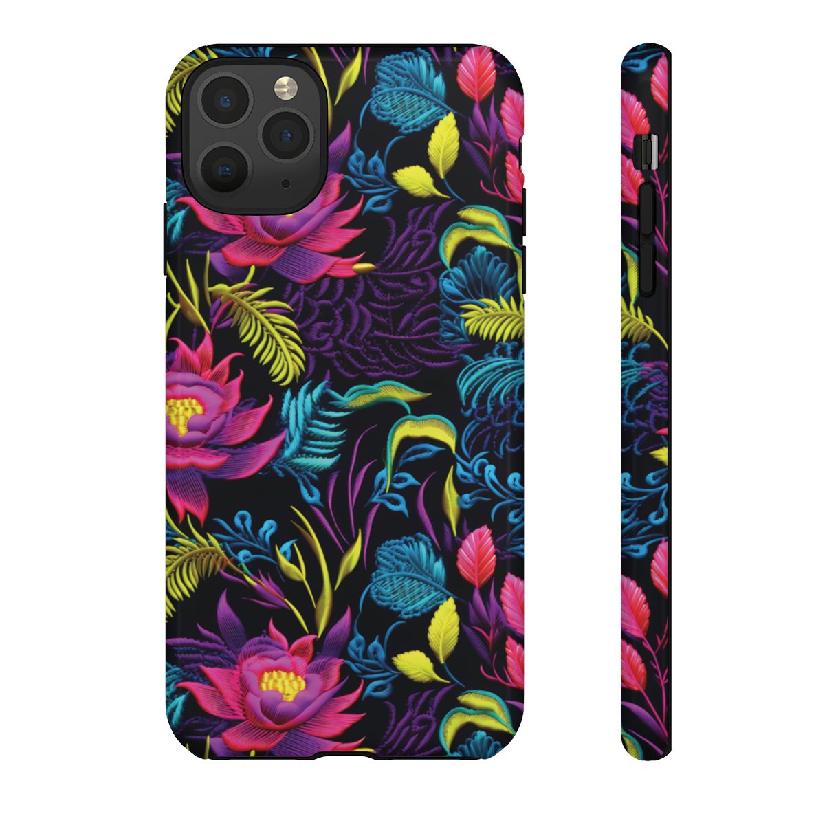 Neon Pink Flowers Tough Case
