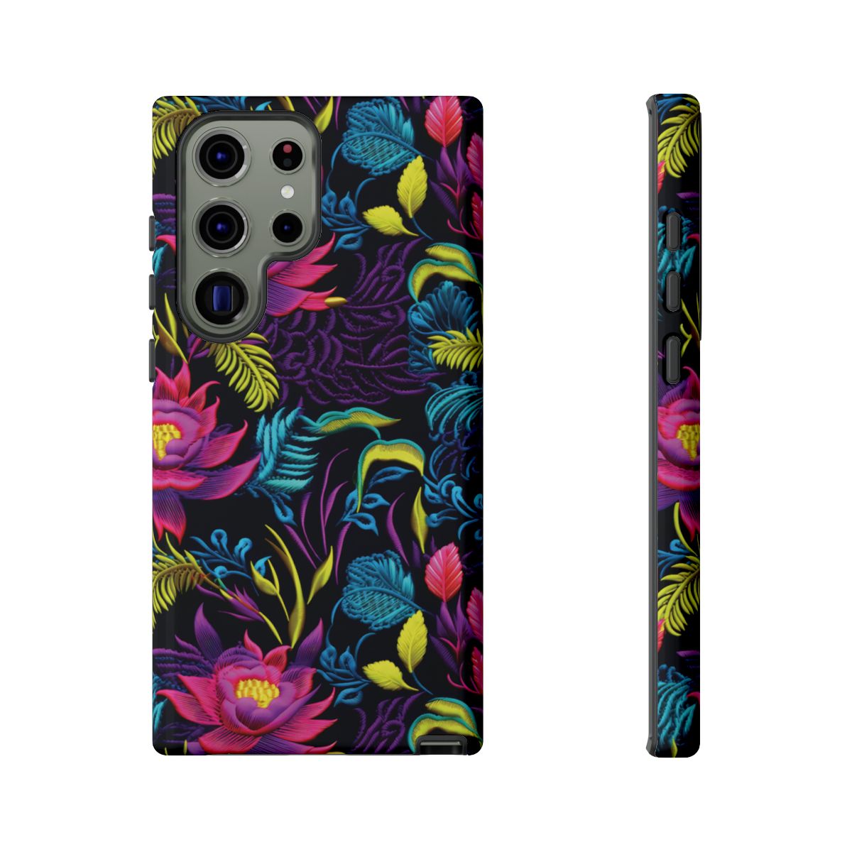 Neon Pink Flowers Tough Case