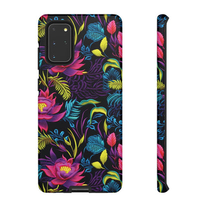 Neon Pink Flowers Tough Case