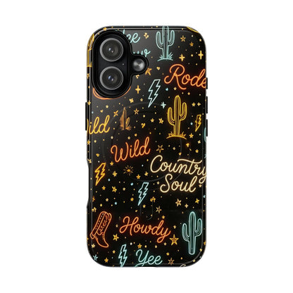 Neon Western Script Magnetic Case