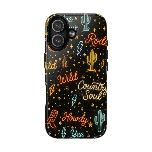 Neon Western Script Magnetic Case