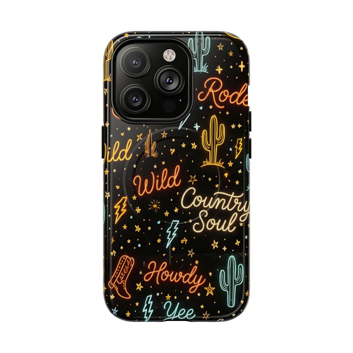 Neon Western Script Magnetic Case