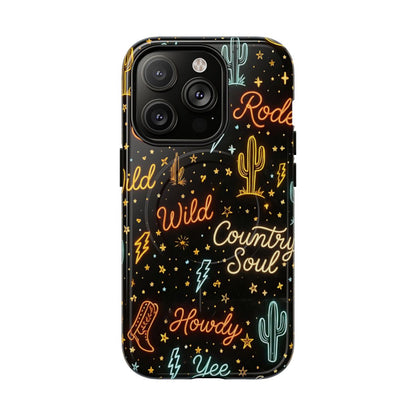 Neon Western Script Magnetic Case