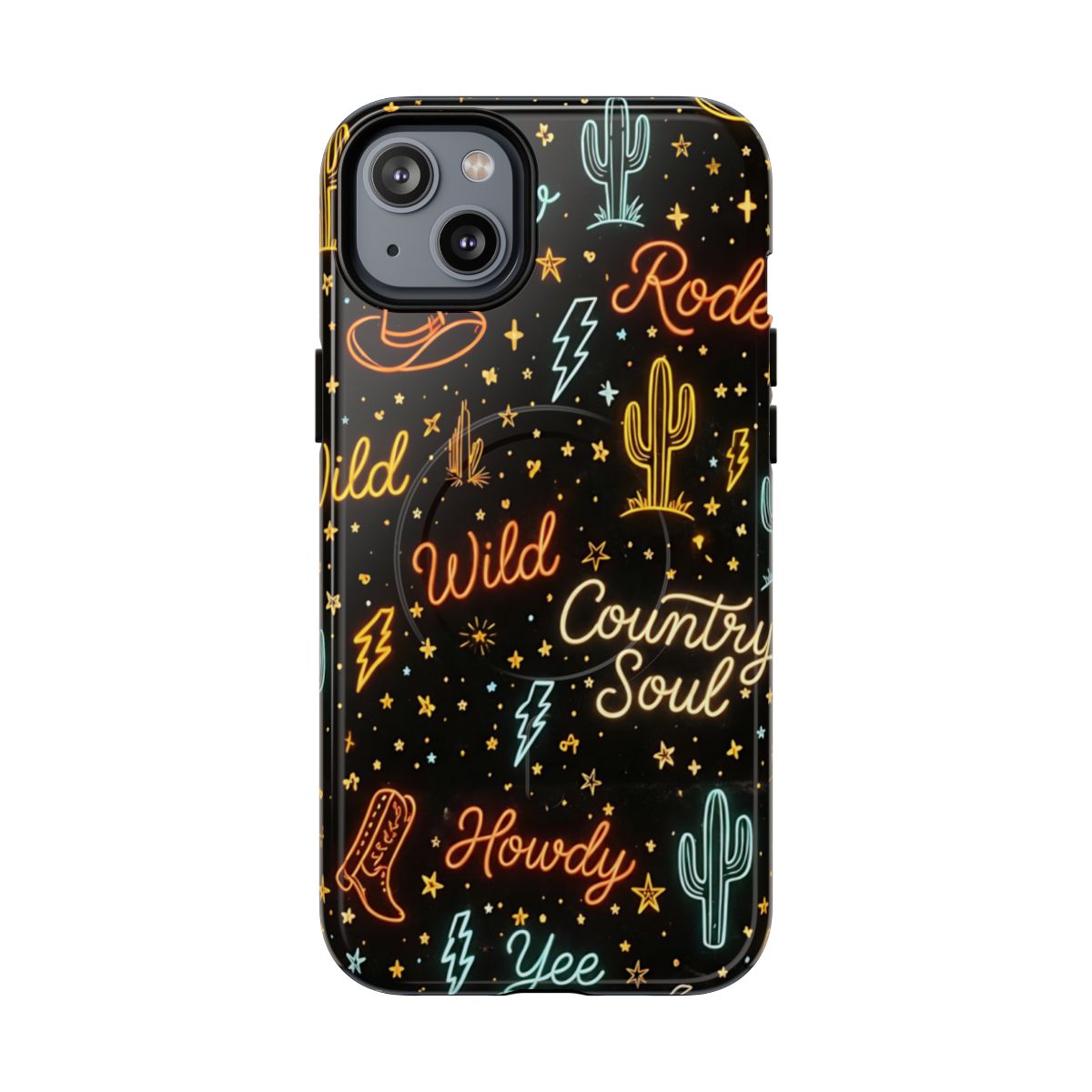 Neon Western Script Magnetic Case