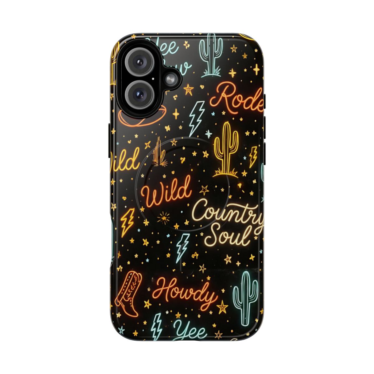Neon Western Script Magnetic Case