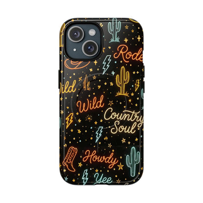 Neon Western Script Magnetic Case