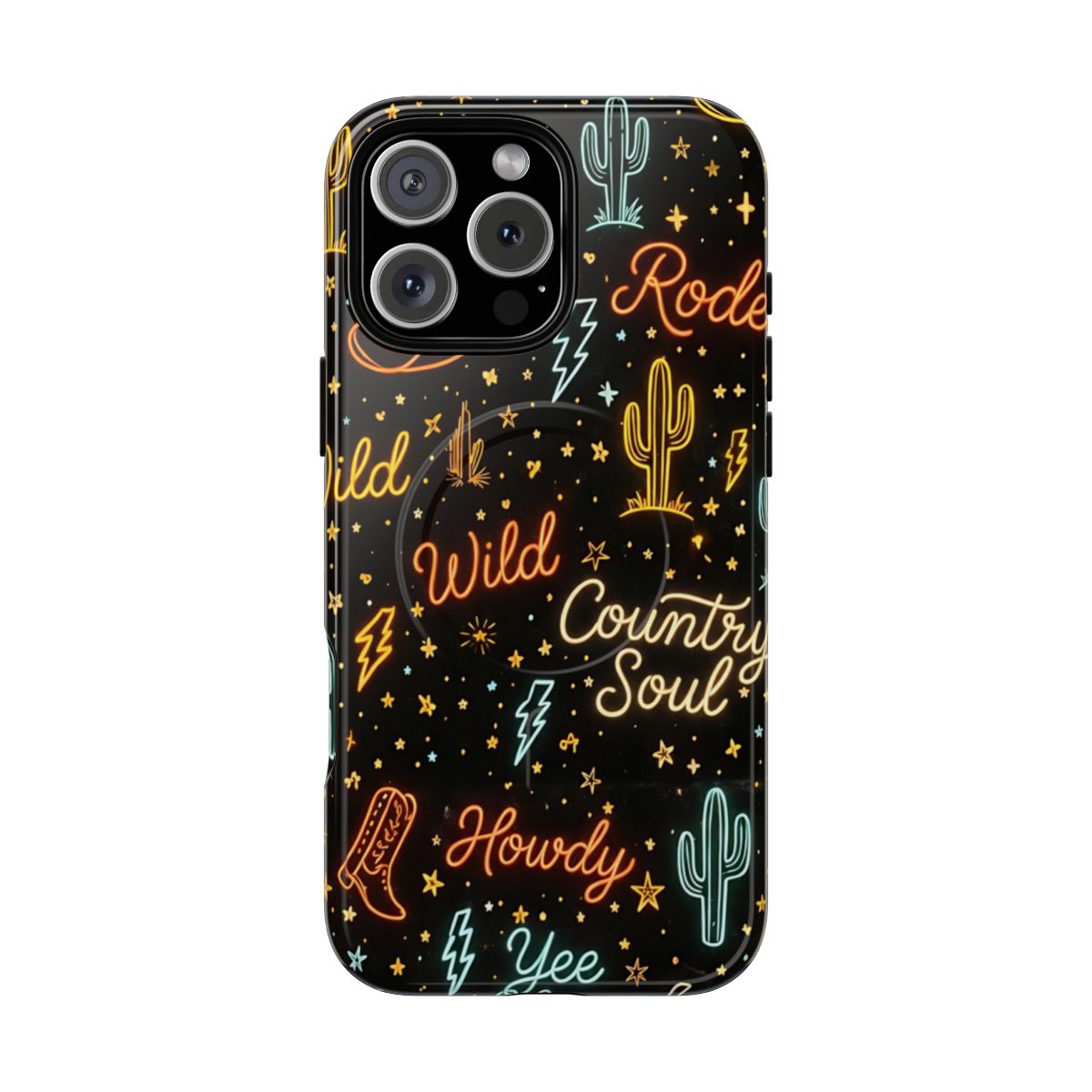 Neon Western Script Magnetic Case