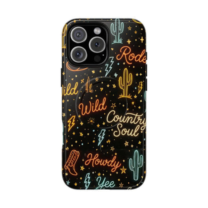 Neon Western Script Magnetic Case