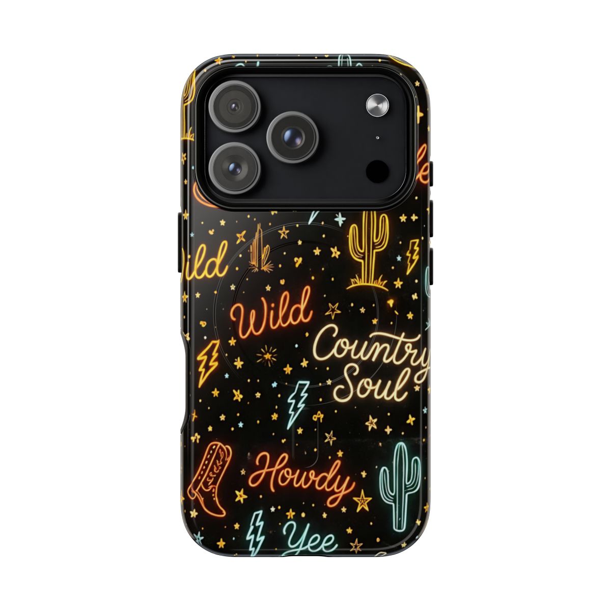 Neon Western Script Magnetic Case