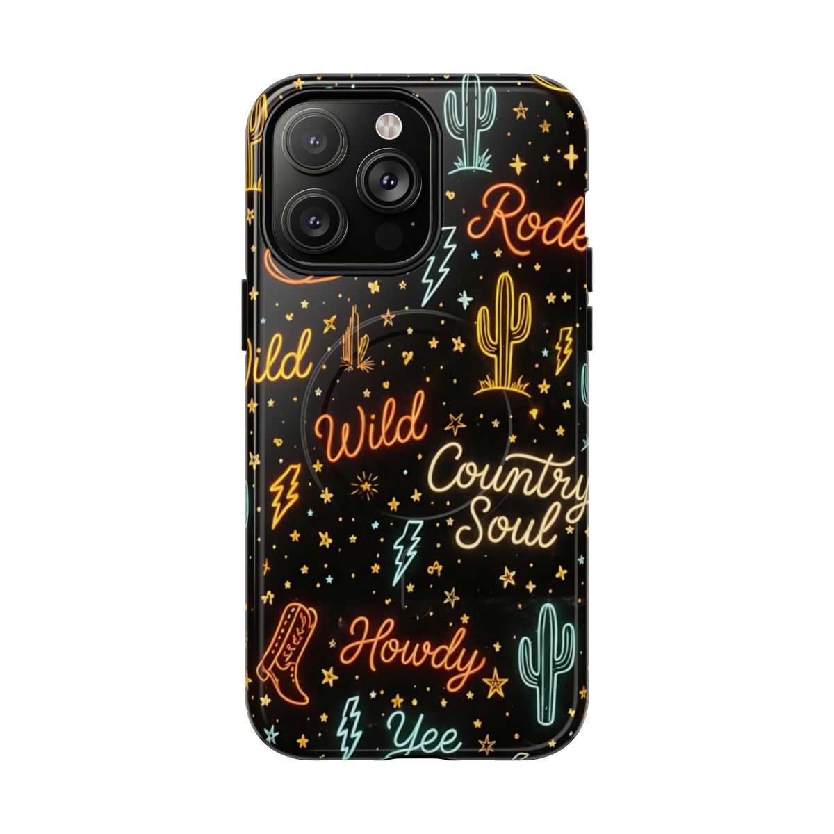 Neon Western Script Magnetic Case