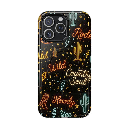 Neon Western Script Magnetic Case