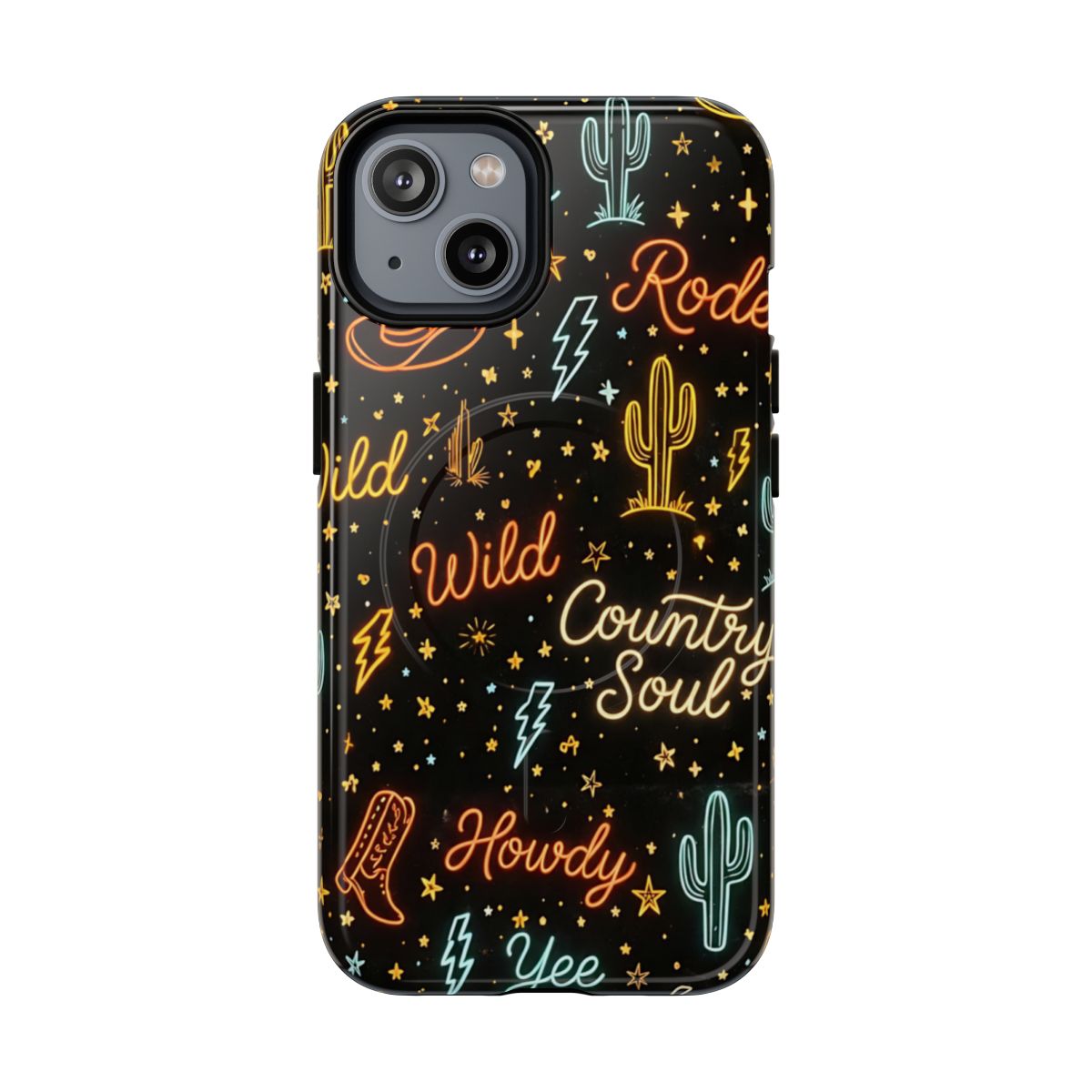 Neon Western Script Magnetic Case