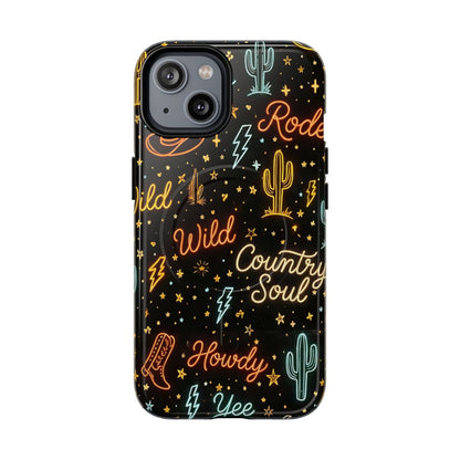 Neon Western Script Magnetic Case