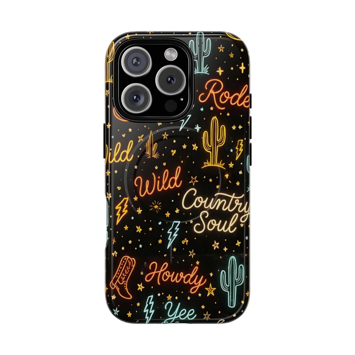 Neon Western Script Magnetic Case
