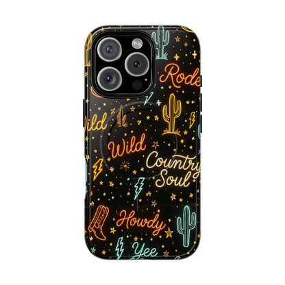 Neon Western Script Magnetic Case