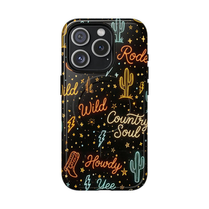 Neon Western Script Magnetic Case