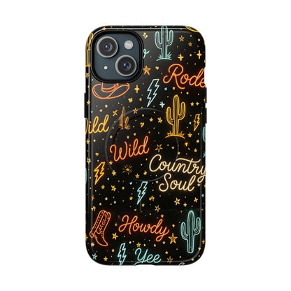 Neon Western Script Magnetic Case
