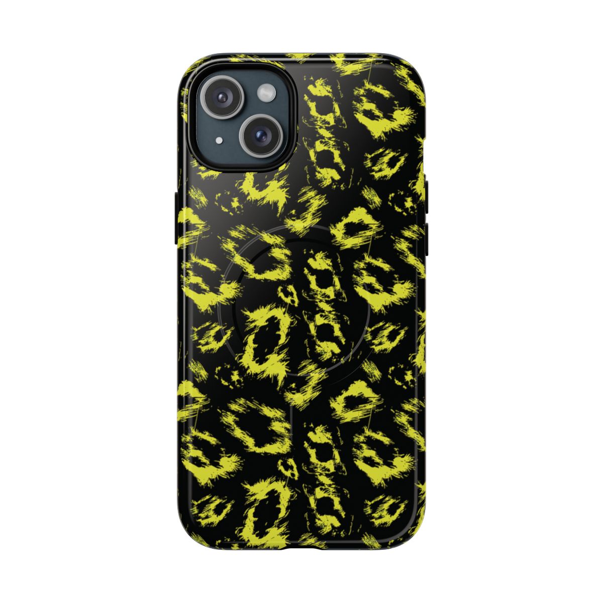 Neon Yellow Leopard Magnetic Case