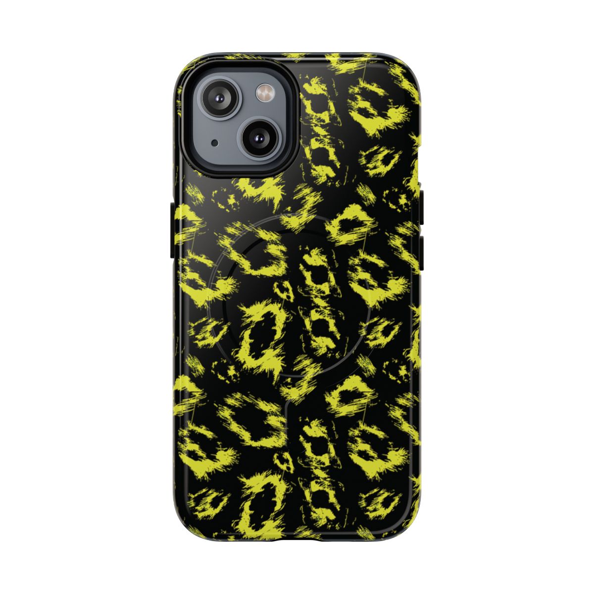 Neon Yellow Leopard Magnetic Case
