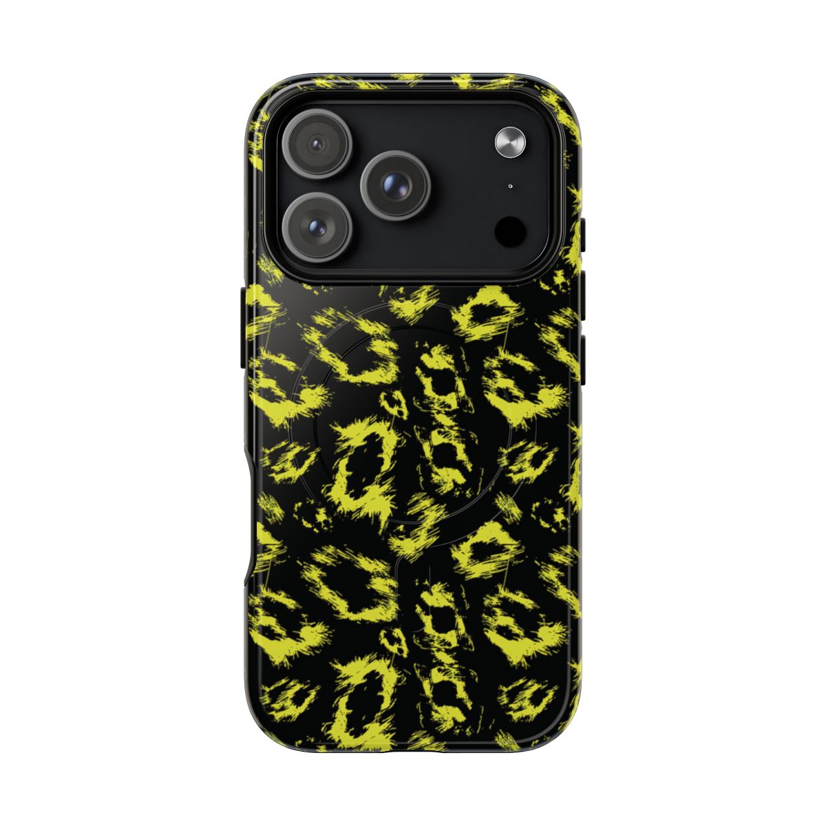 Neon Yellow Leopard Magnetic Case