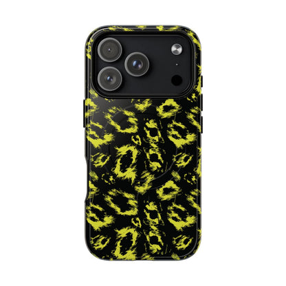 Neon Yellow Leopard Magnetic Case