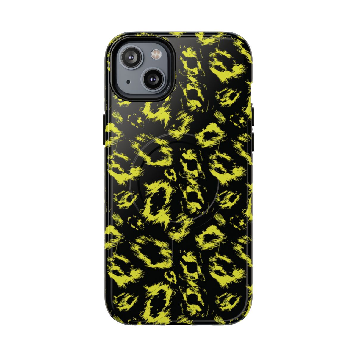 Neon Yellow Leopard Magnetic Case