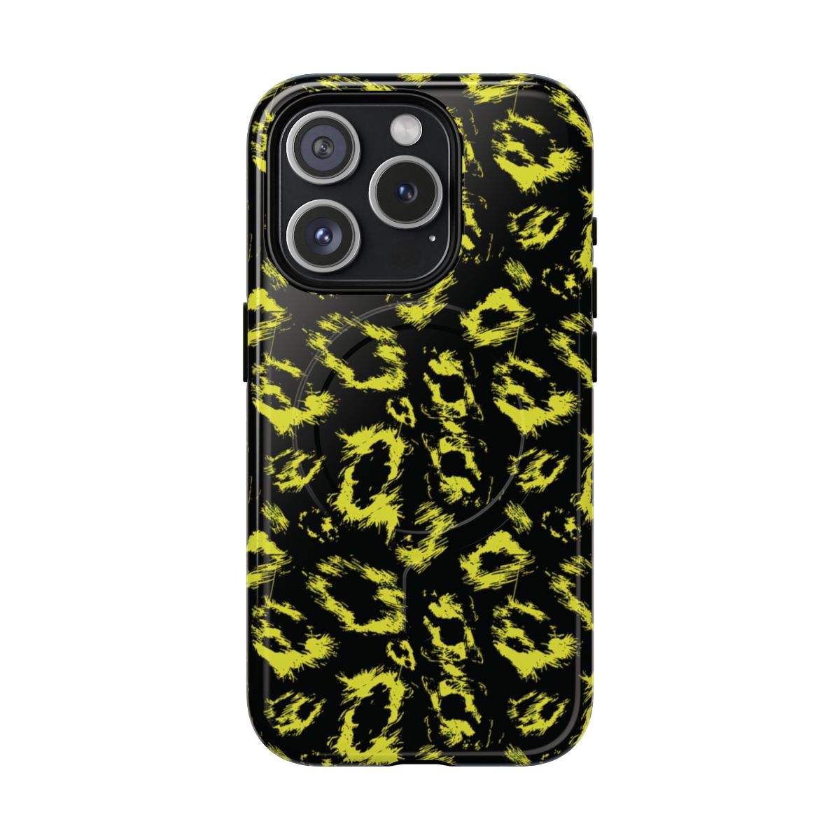 Neon Yellow Leopard Magnetic Case