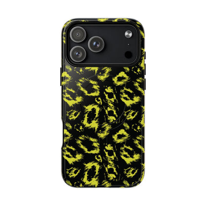 Neon Yellow Leopard Magnetic Case