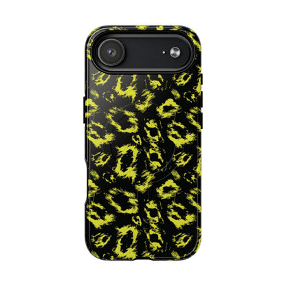 Neon Yellow Leopard Magnetic Case