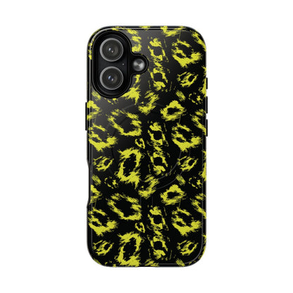 Neon Yellow Leopard Magnetic Case