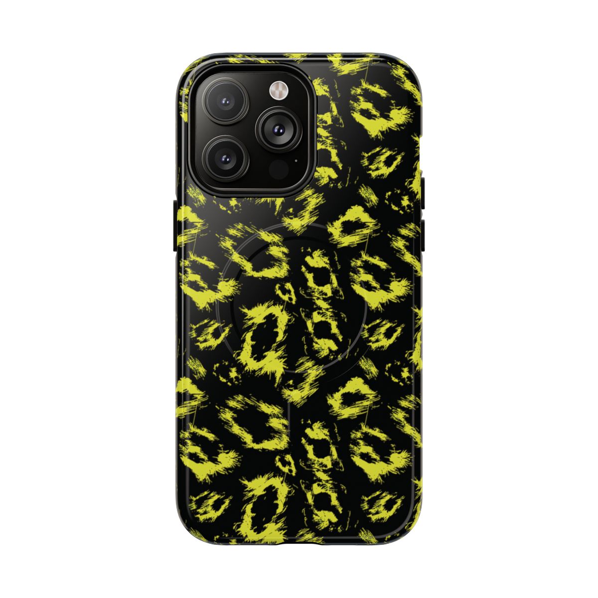 Neon Yellow Leopard Magnetic Case