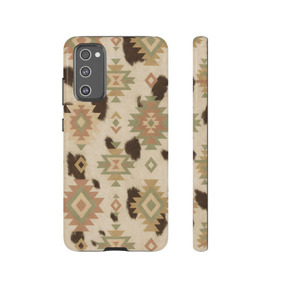 Neutral Aztec + Cowhide Tough Case