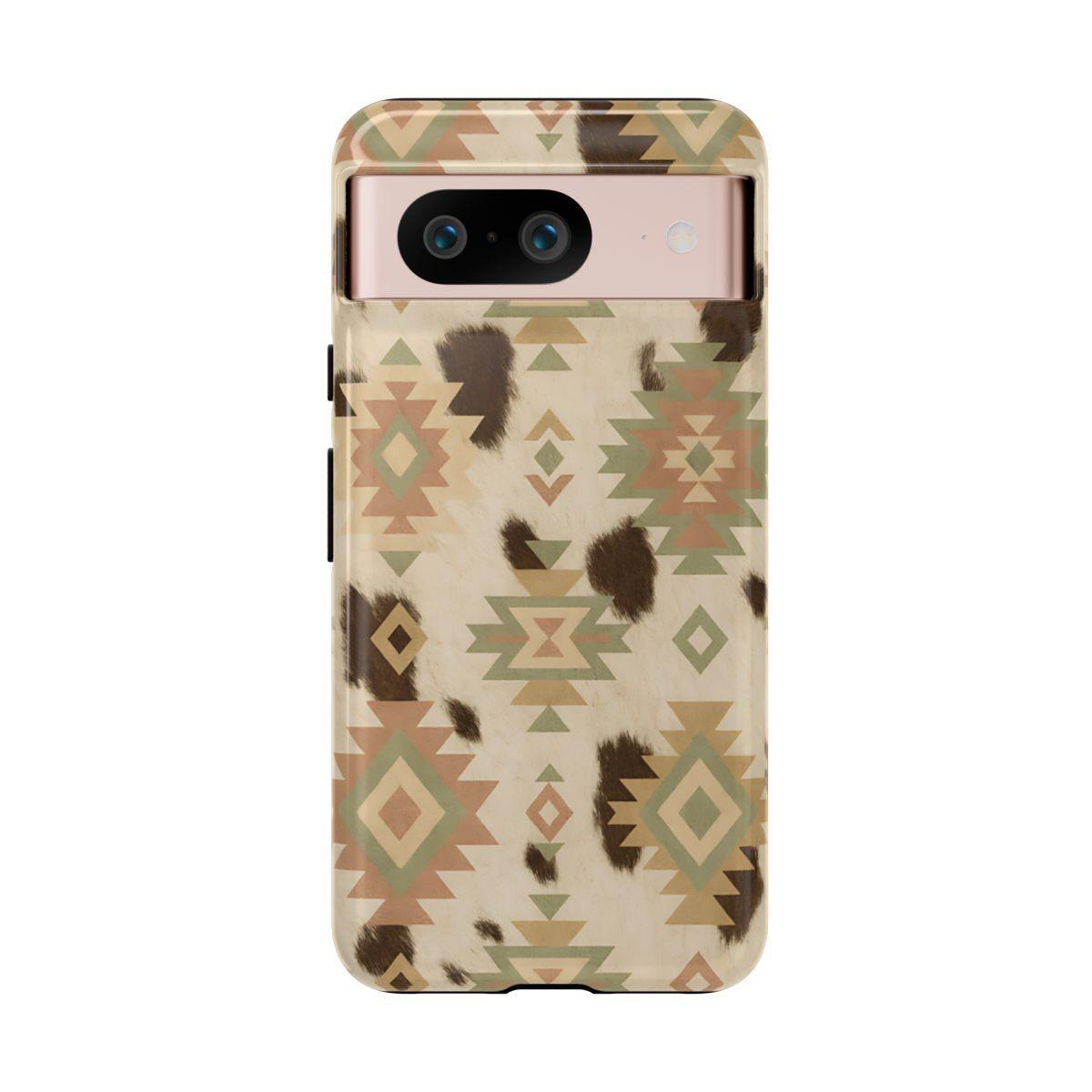 Neutral Aztec + Cowhide Tough Case