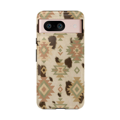 Neutral Aztec + Cowhide Tough Case