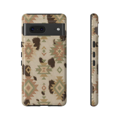 Neutral Aztec + Cowhide Tough Case