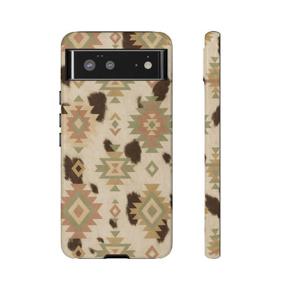Neutral Aztec + Cowhide Tough Case