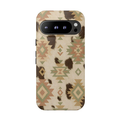 Neutral Aztec + Cowhide Tough Case
