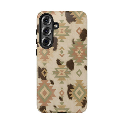 Neutral Aztec + Cowhide Tough Case